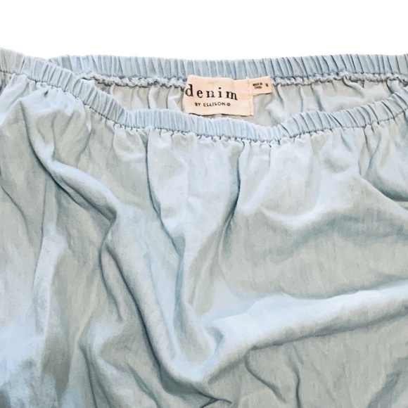 Light blue off the shoulder dress, with pockets and an adjustable waist, flowy - Picture 4 of 8